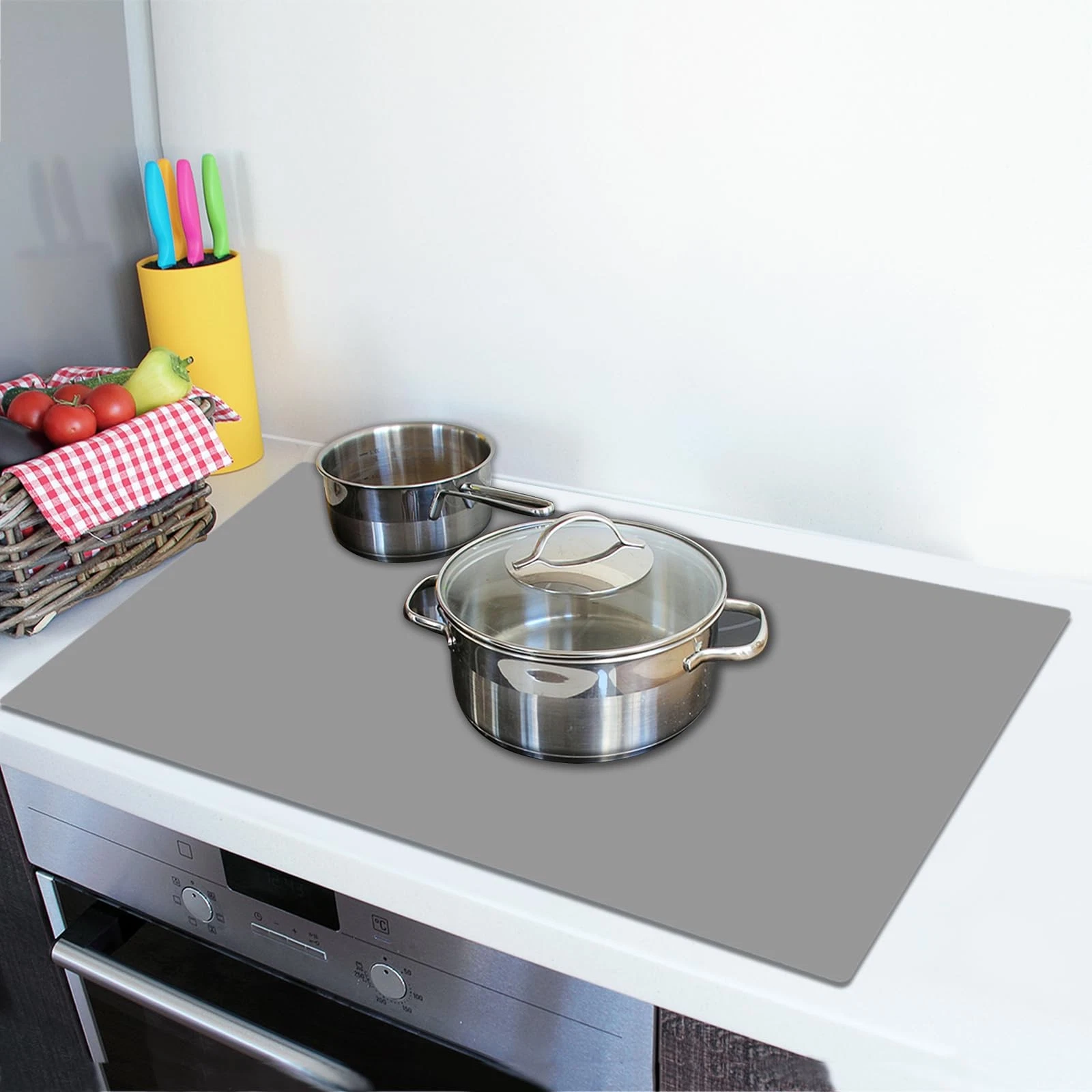 Silicone Countertop Mat 31.5x23.6 Inch 2mm Thick Heat Resistant Light Gray
