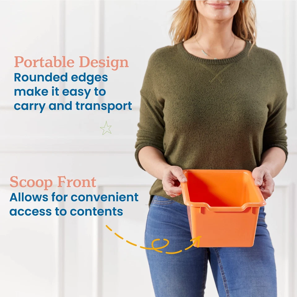 Contenedores de almacenamiento frontales con cuchara, organización multiusos, naranja, 25 piezas Foto 4 de 4