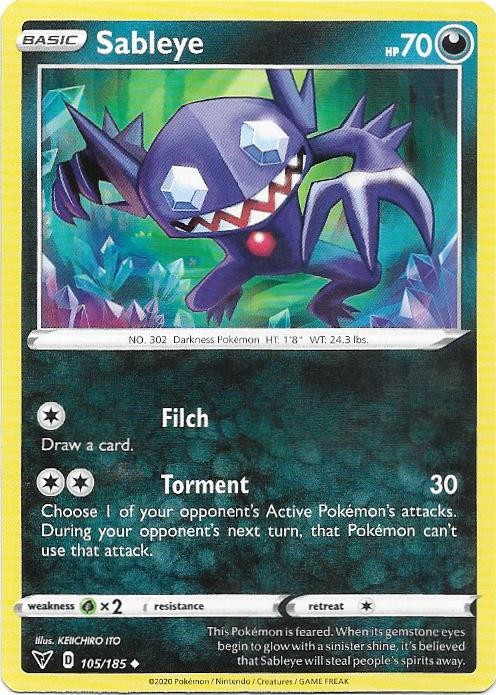 Sableye 105/185 Uncommon Vivid Voltage Pokemon Near Mint