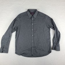 UNTUCKit Dress Shirt Mens XL Black Gray Check 100 Cotton Button Up