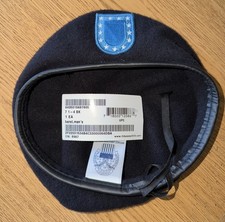 Black Army Beret, Wool, Size 7 1/4 New old stock