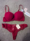 32B PILLAR BOX  BOUX AVENUE UNDERWIRED BALCONETTE BRA & THONG SET BNWOT RRP £40