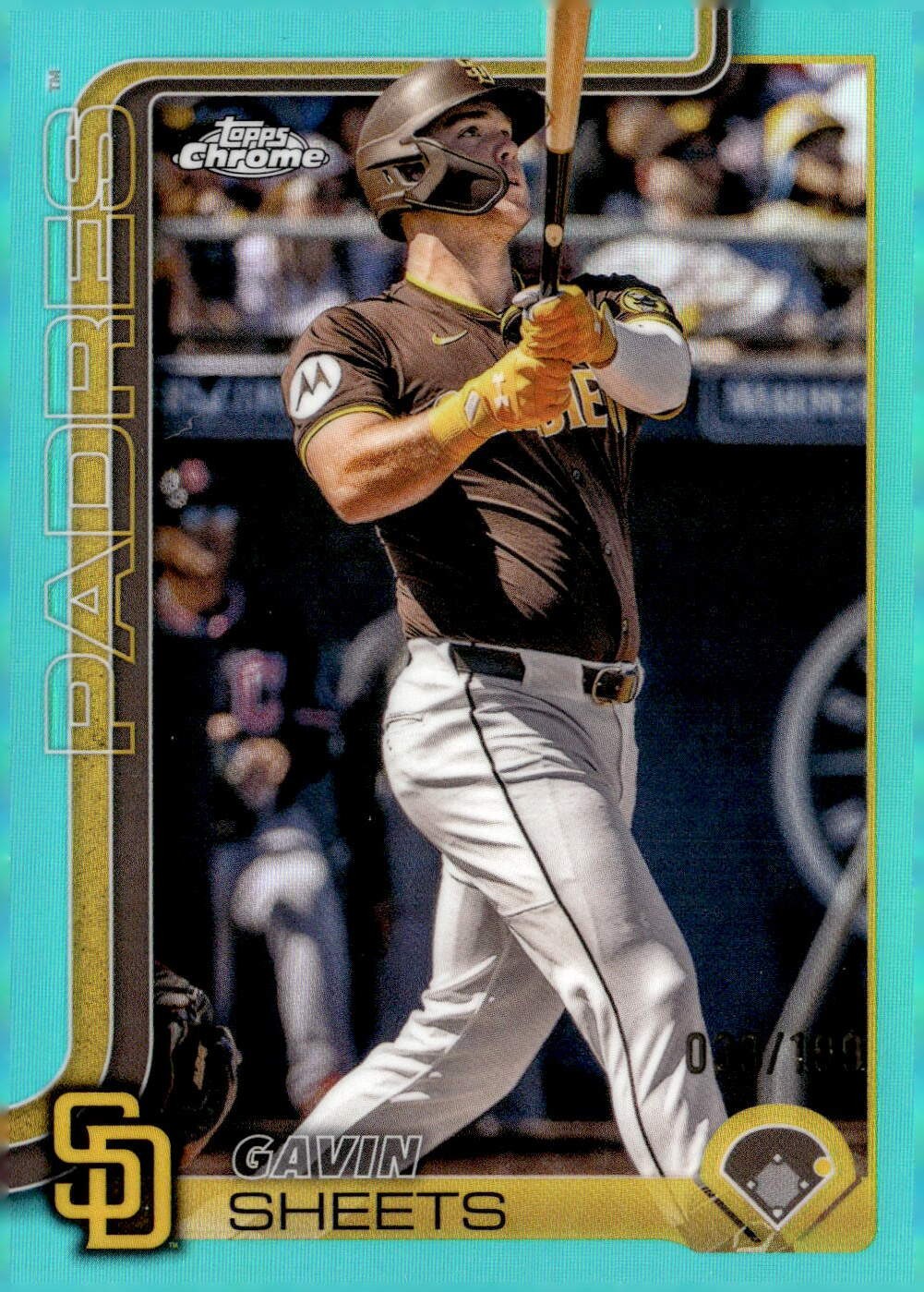 2025 Topps Chrome #158 Gavin Sheets Aqua Refractors #/199