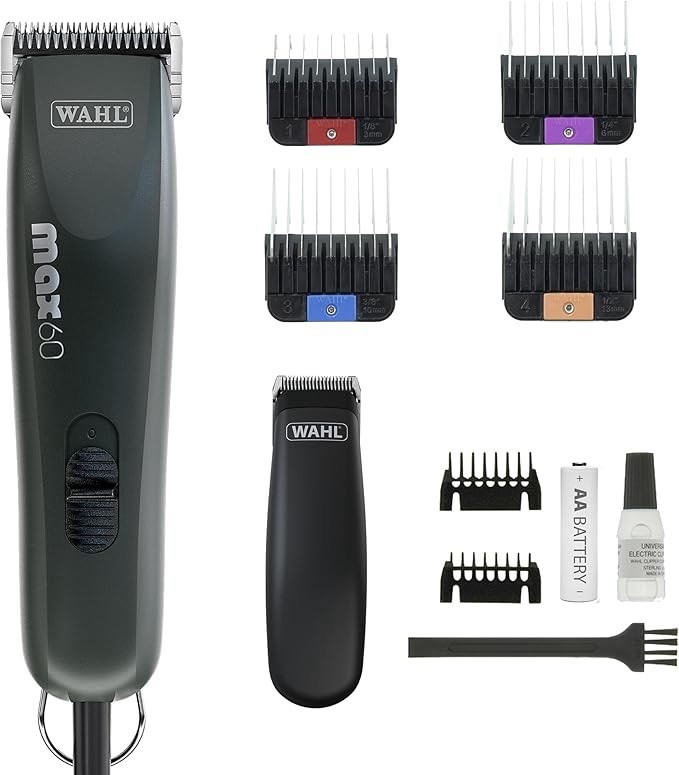 WAHL Animal Clipper Kit Max 60 + Pocket Pro, Tosatrice e trimmer per animali