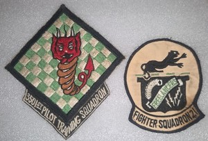 2 Vintage patches. Fighter squadron 21 3501st pilot training sq. SSI Insignia