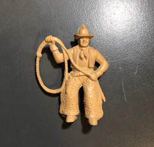 Marx 1950s Roy Rogers Ranch 60mm Cowboy w/Lasso  Chaps, BRN Vinyl Plastic  