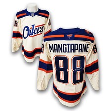 Andrew Mangiapane Autographed Edmonton Oilers Alternate Fanatics Premium Jersey