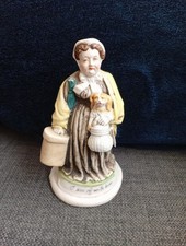 Antique Victorian Staffordshire Spill Vase Figurine Woman Wdog I Am Off With Him