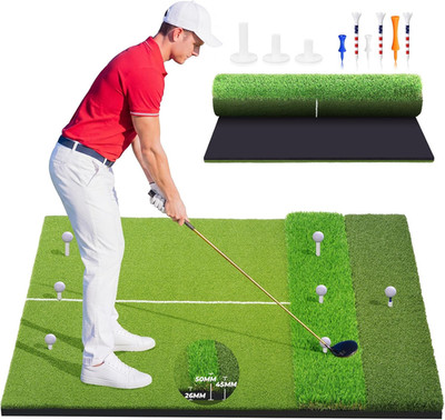 5X4Ft & 6X4Ft Extra Large Golf Hitting Mat, 26Mm Thick Tri-Turf Golf Practice Ma