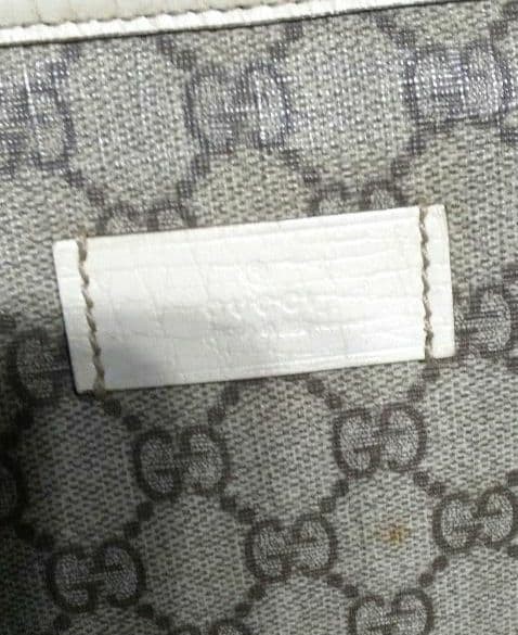 Gucci Gray Canvas Leather Tote Bag with Interior Pocket Authentic thumbnail 2