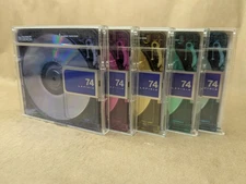 Denon Lapisia 74 minute Minidisc 5 pack w/ cases cards and stickers US shipping