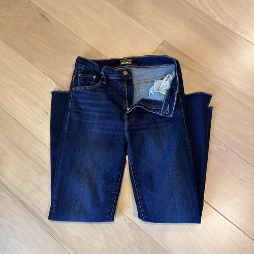 Mother Insider Crop Step Fray Off Limits Denim Blue Jeans Women’s 28 - Picture 5 of 8
