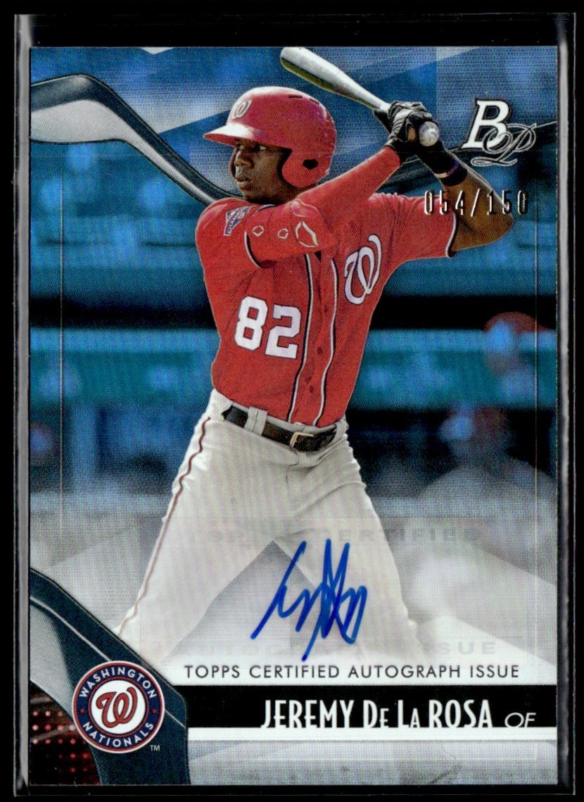2021 Bowman Platinum Jeremy De La Rosa Blue Auto /150 RC Top Prospects #TOP-56