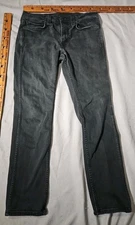Levis Jeans Mens 34x32 Black 511 Slim Fit Straight Pants Casual Denim Western