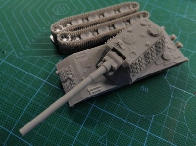 3D Printed 1/72 D series E-100 chassis 210mm howitzer tank Unpainted