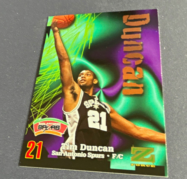 SkyBox 1997-98 Z-Force Tim Duncan Rookie #111 San Antonio Spurs Card
