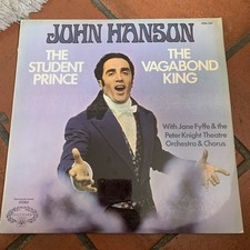 John Hanson l~The Student Prince & The Vagabond King~Vinyl LP Album 