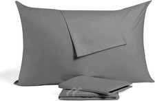 Youth Pillowcase 16 X 22 Inch Dark Grey Zipper Closure Pillow Case Set of 2 Trav