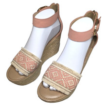 Tommy Hilfiger Espadrille Wedge Platform Ankle Strap Sandal Texture Size 7.5