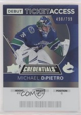 2021 Credentials 2020-21 Debut Ticket Access 498/799 Michael DiPietro #124 0n1y
