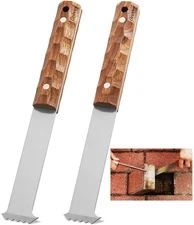 Upgraded Paver Removal Tool, Sapele Hardwood Handle & Dual-Height Joint Scrap...