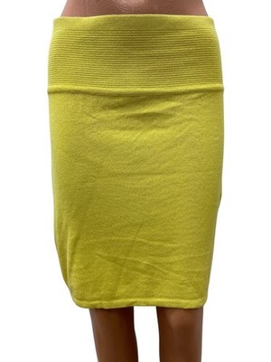 MARC CAIN Gr. 38 - 40 S / M Damen Rock Strickrock Gelb Knielang