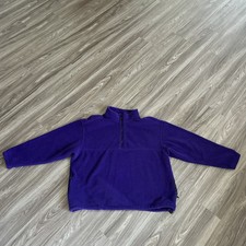 Vintage 90  s Eddie Bauer Ebtek Purple Quarter Zip Pull Over Fleece Size XXL