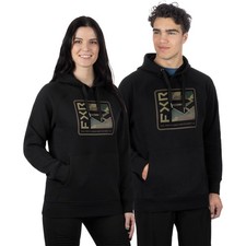FXR Broadcast Pullover Hoodie Fleece Zippered Phone Pocket Warm Black/Camo
