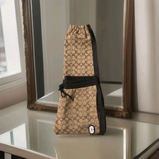 Coach Signature Joggers Brown Khaki Black Panels Cotton Men's Size Large 34