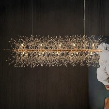 Modern Firework Crystal Chandelier 15-Light Pendant Light Fixture Kitchen Island