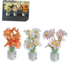 3PCS Daisy Flower Car Accessories for Women, Cute Daisy Glass Vase Version 1