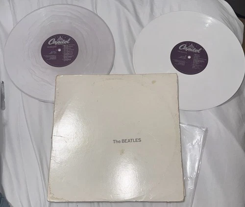 VERY RARE Half Marble Beatles White Album 1978 2x LP SEBX-11841 w/ Poster