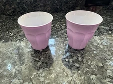 2 Duralex Picardie 8 oz Purple Violet  Drinking Cups  Stackable Glasses France