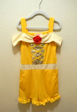 Lily Tots Kidswear Girls Romper 5/6Y Princess Belle Yellow sequins shorts