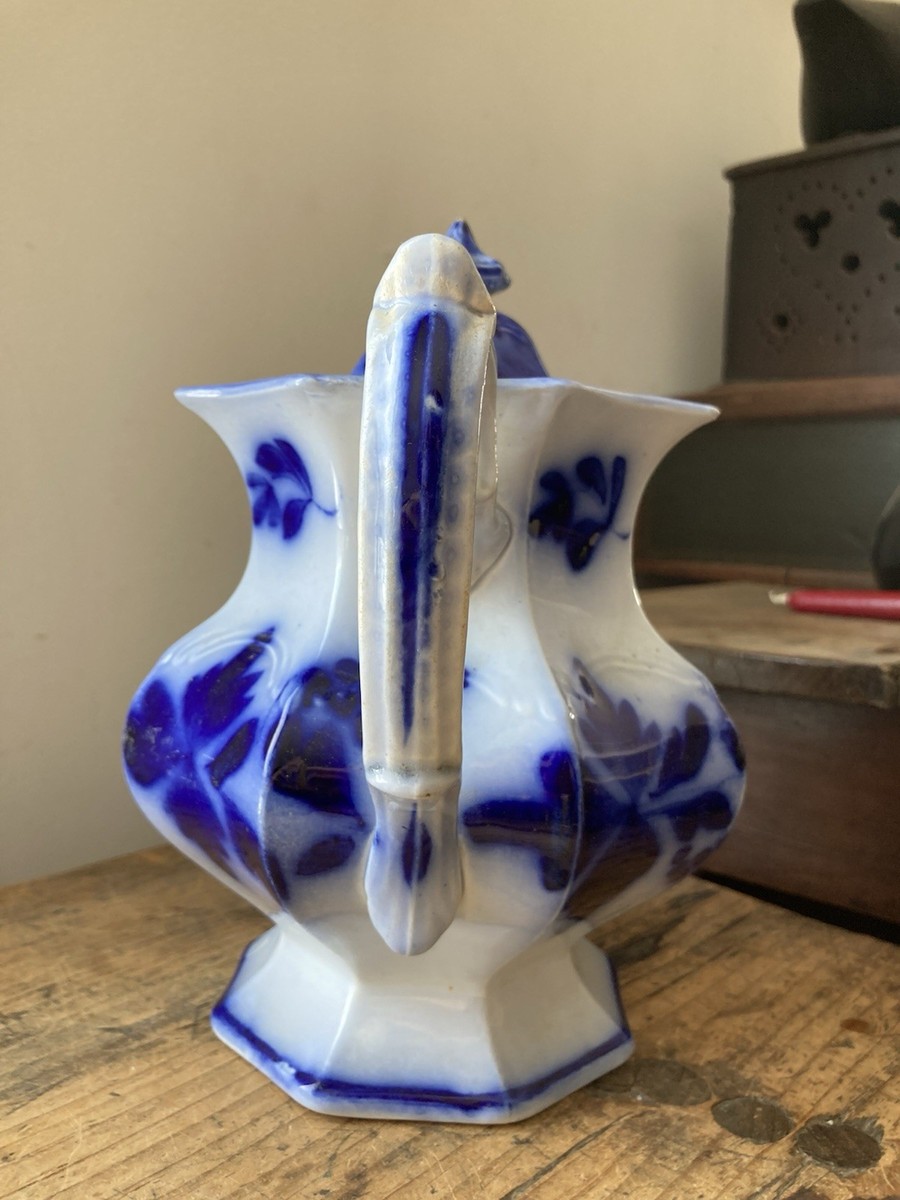 Antique Bell Flower 19th C Victorian era flow blue Ironstone