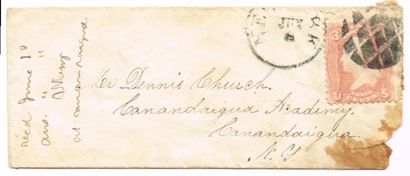 USA 1866?  3c GEORGE WASHINGTON On Small Ohio  Envelope no Letter