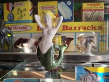 Vintage Aquarium Fishbowl Beautiful Ceramic Blonde Haired Glamor Girl 🧜 Mermaid