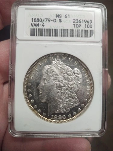 1880/79-O Morgan Silver Dollar ANACS Soapbox MS61 - Looks PL with Cameo!