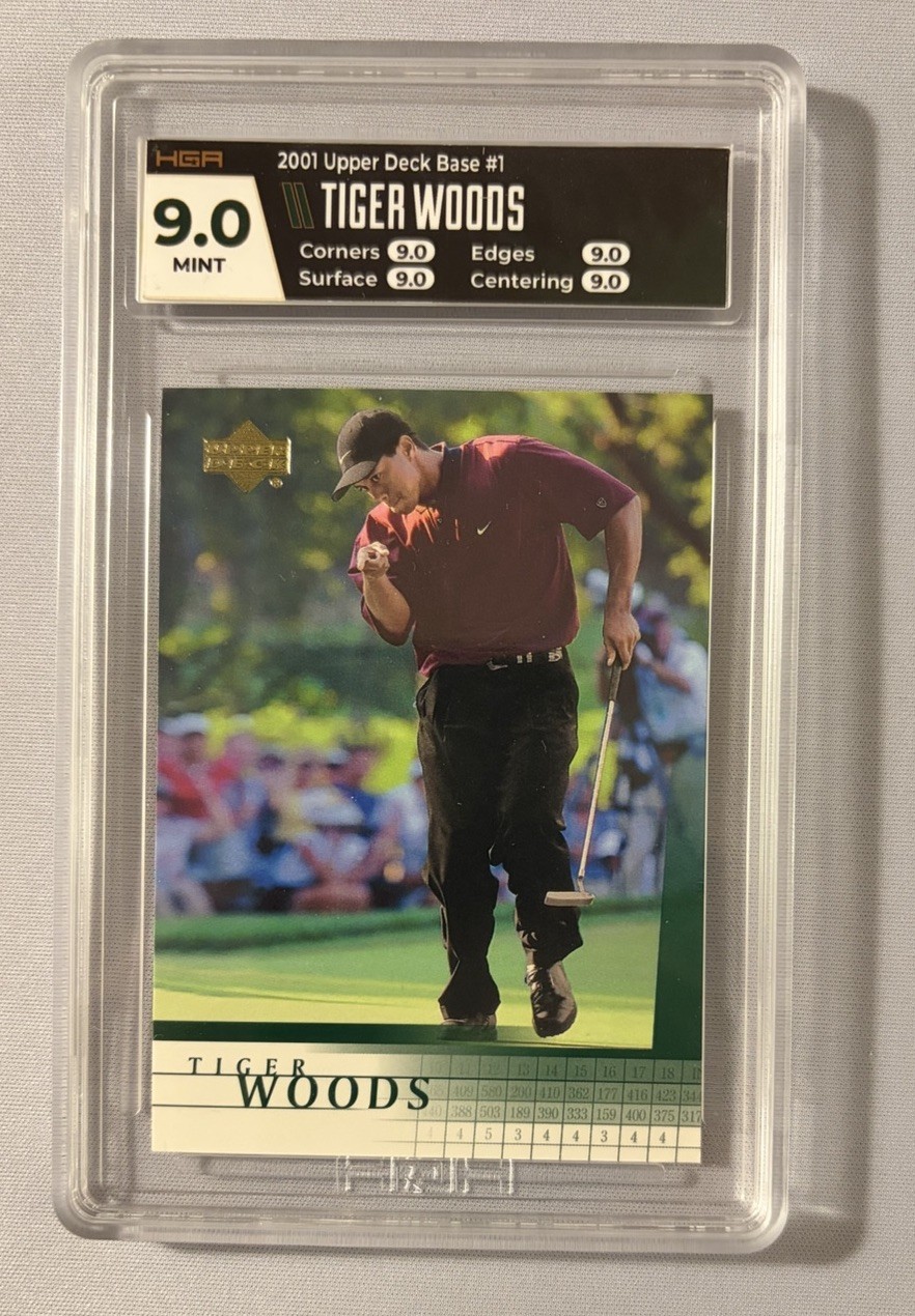 Upper Deck 2001 Upper Deck Golf Tiger Woods Rookie #1 HGA 9