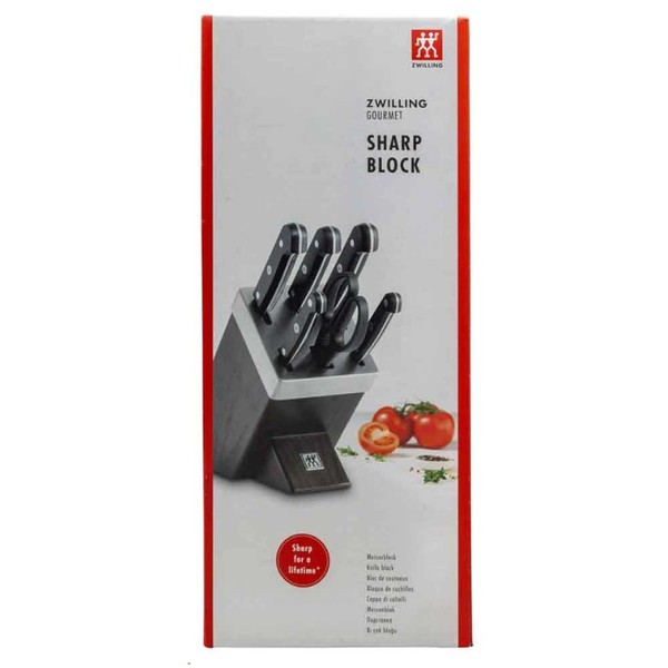 Zwilling Gourmet Messerblock 7-Tlg Sharpblock Dunkelbraun SelbstschäRfend Esche-image