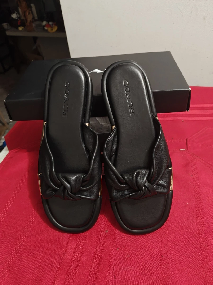 Coach Leather Upper Slide Casual Sandals for Women for sale | eBay