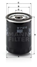 MANN-FILTER W713/16 Ölfilter für ALFA ROMEO AUTOBIANCHI CITROËN LANCIA