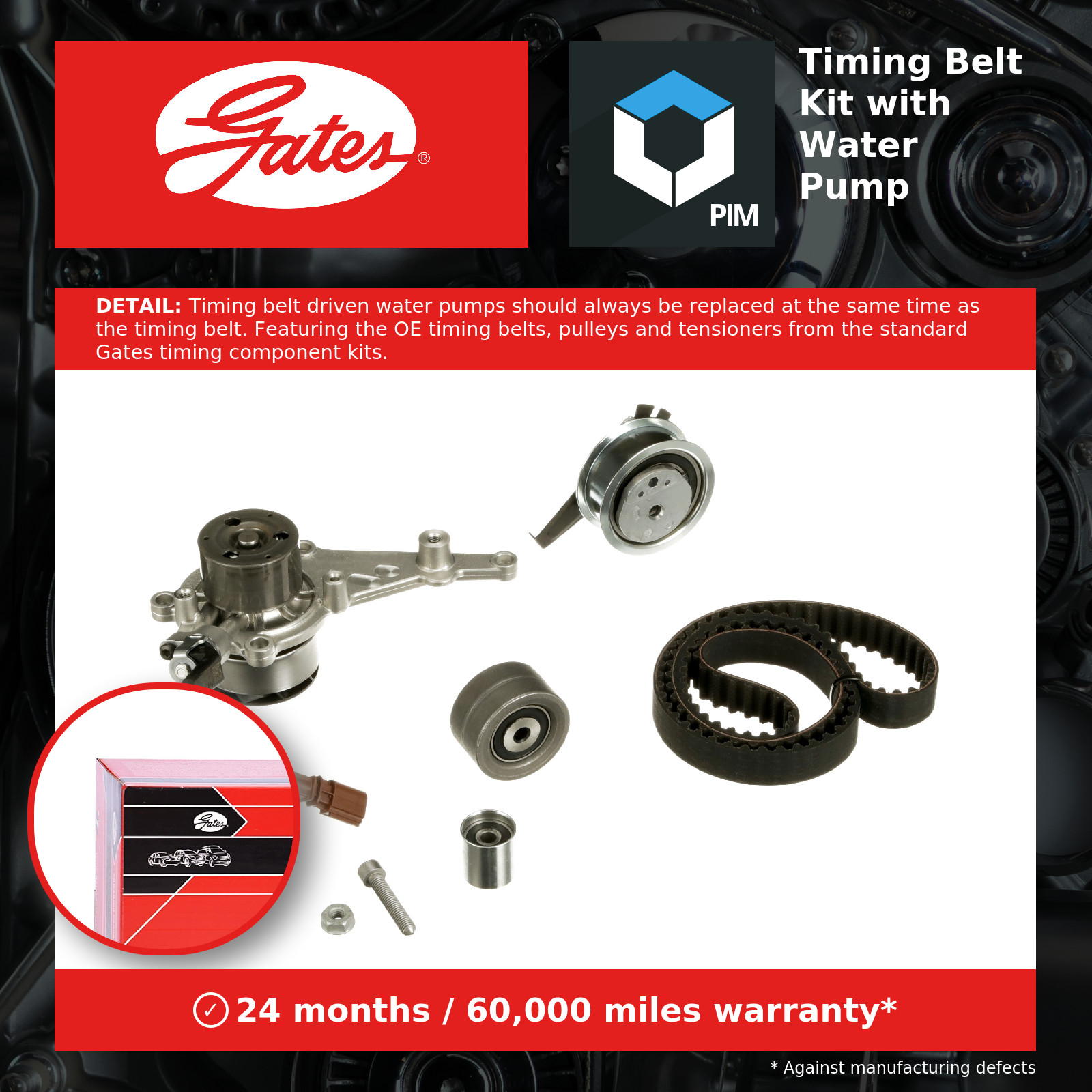 Timing Belt & Water Pump Kit KP15695XS-1 Gates Set 5695XS K015695XS Quality New - Image 10