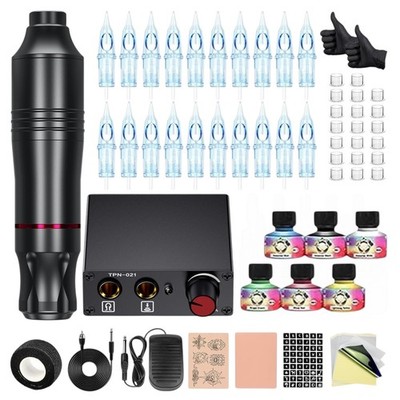 Tattoo Machine Kit Tattoo pen Tattoo gun kit professional with 20pcs Cartridge N