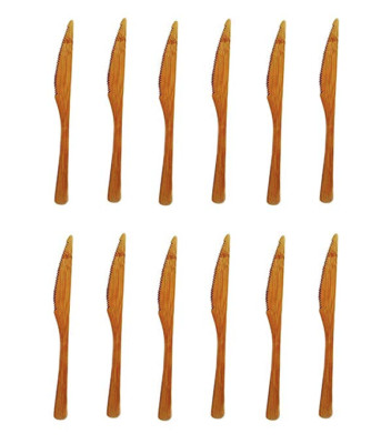 Set of 12 Bamboo Dinner Knife Knives 9-inch Long