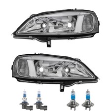 Scheinwerfer Set Chrom inkl. Premium Lampen für Opel Astra G CC F48_ F08_