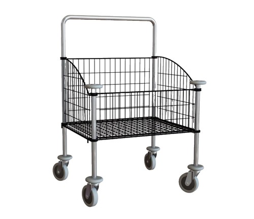 Large Capacity Laundry Cart w/ Single Pole Rack, All Chrome