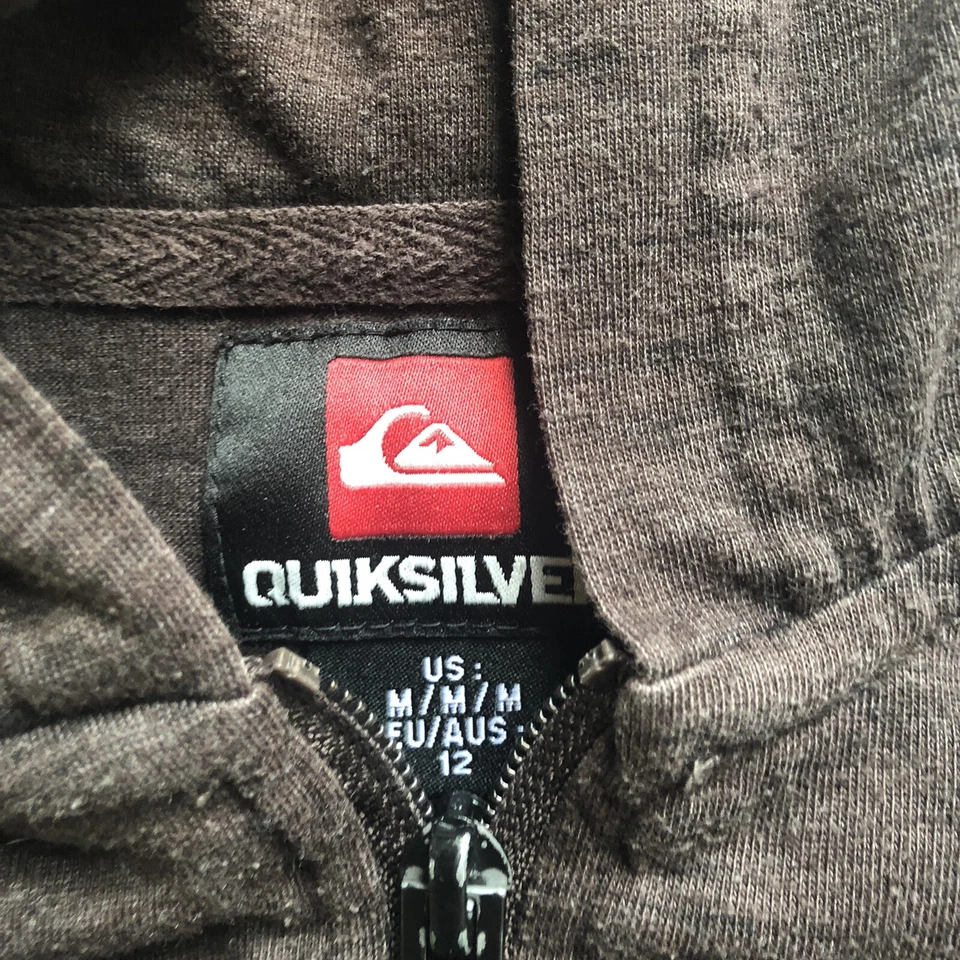 Sudadera con capucha Quicksilver marrón cremallera completa niños talla M A2003 Foto 4 de 4