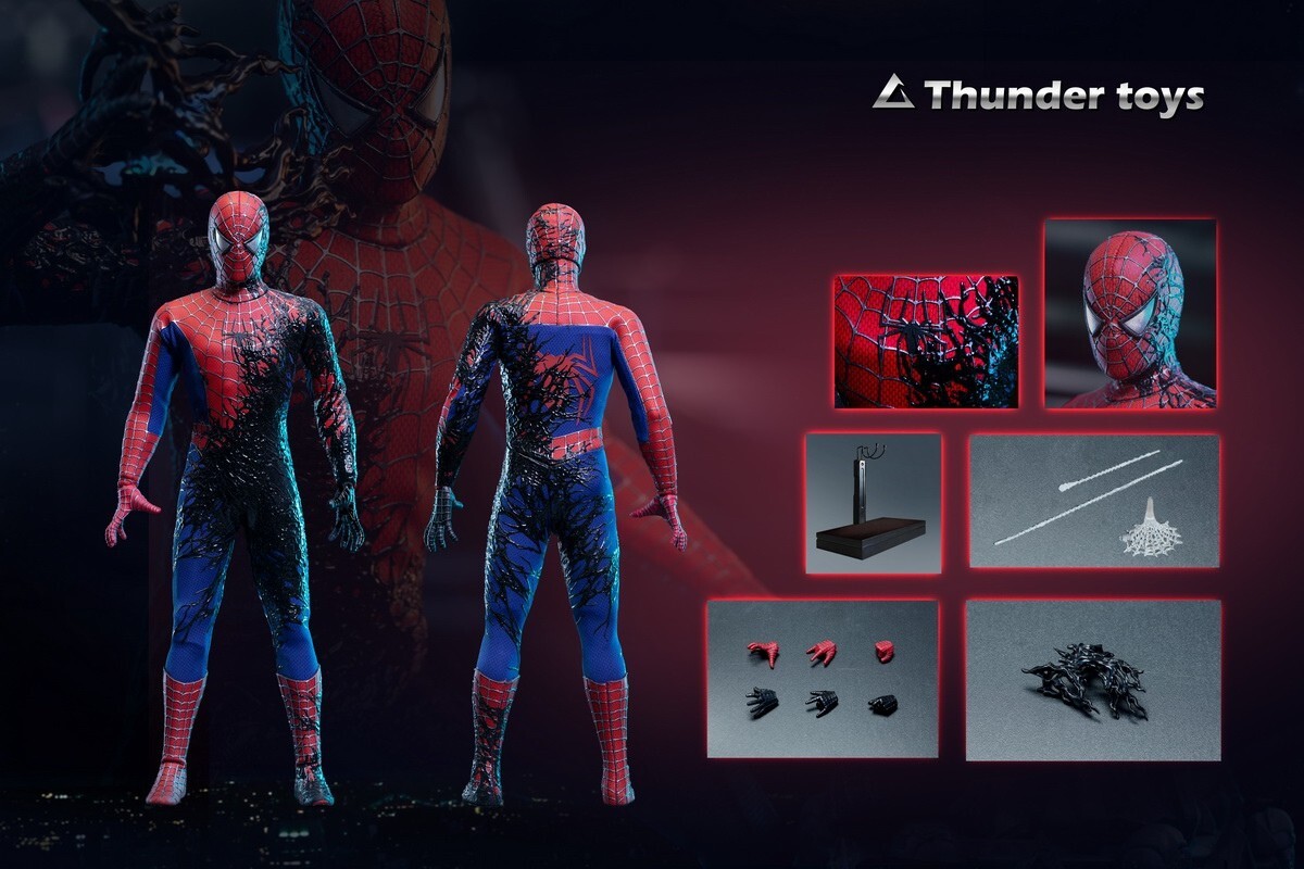 Thunder Toys TD2025B 1/6 Venom Host Half Black Spider Boy Action