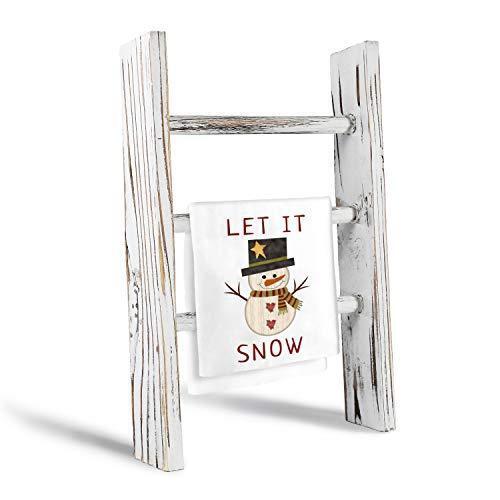 DOCMON Towel Rack-Farmhouse Decor Ladder, 3-Tier Wood Countertop 16-Inch Mini - Afbeelding 1 van 7